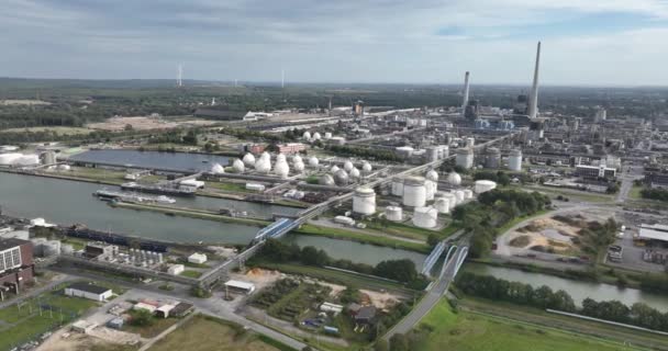 德国马尔化学园 化工产品的生产和加工 Chemiepark Marl 德国北莱茵威斯特法伦州鲁尔地区 空中无人驾驶飞机视图 — 图库视频影像