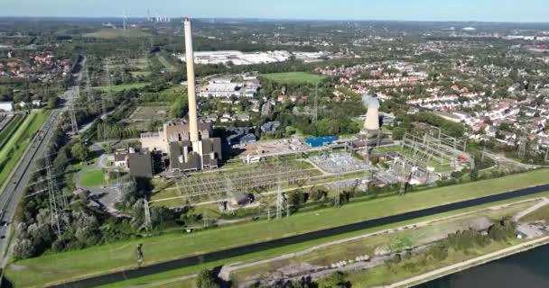 Aérien Une Centrale Déchets Énergie Centrale Énergétique Essen Karnap Précipitateur — Video