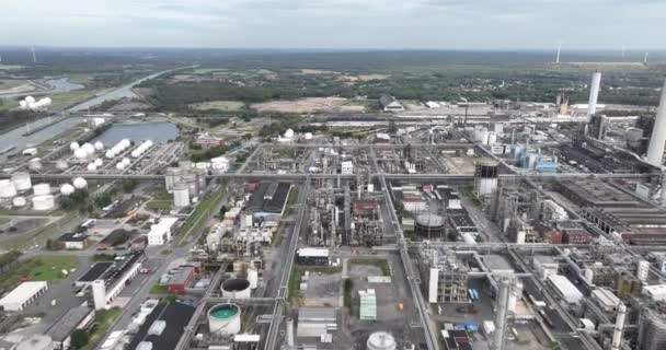 Flygdrönare Syn Chemical Park Marl Tyskland Bearbetning Och Tillverkning Kemiska — Stockvideo
