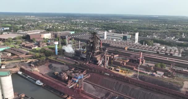 Blast Furnace Installation Metallurgical Installation Industrial Equipment German Ruhr Area — Stock Video