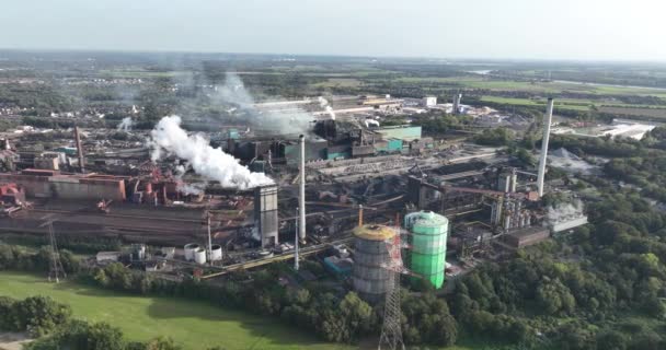 航空无人机对钢铁制造业的看法 德国鲁尔地区的高炉安装 — 图库视频影像