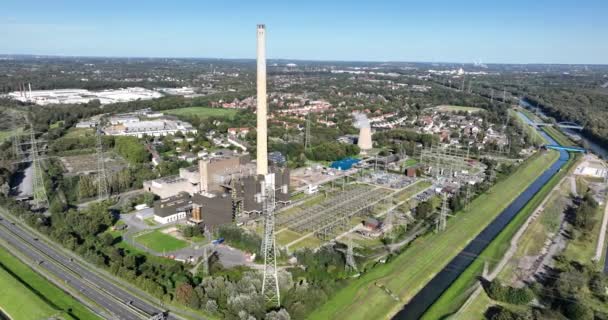 Karnap Biomass Power Plant Located North Rhine Westphalia Germany Aerial — Stock Video