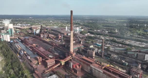 Blast Ugn Installation Metallurgisk Installation Industriell Utrustning Det Tyska Ruhrområdet — Stockvideo