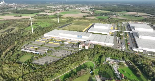 Dortmund Německo Října2023 Skladiště Ikea Distribution Services Velkoobjemová Logistika Skladování — Stock video