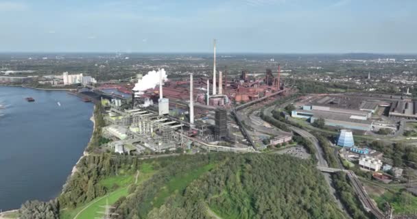 Flygdrönare Över Kokerei Schwelgern Koksverk Duisburg Tyskland — Stockvideo
