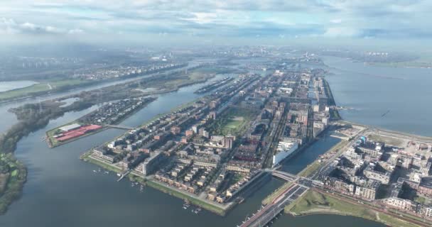 Ijburg Amsterdam Doğu Bölgesi Nde Bir Ilçedir Lçenin Özelliği Ijmeer — Stok video