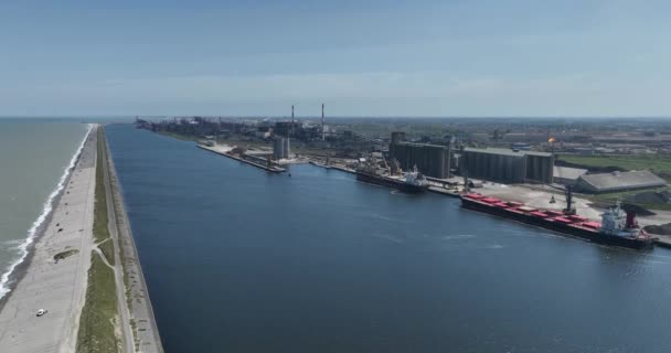 Groot Sinten Dunkirk Francie Vysoká Pec Ocelárna Zobrazení Leteckých Dronů — Stock video