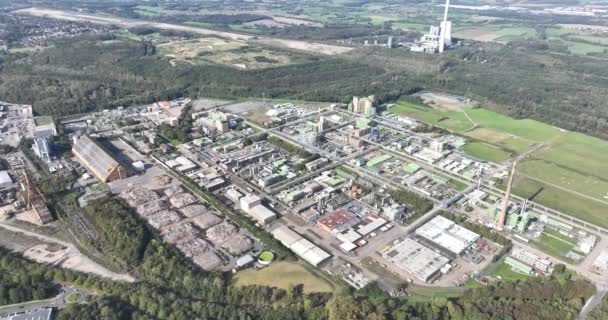 Вид Воздуха Здания Большом Индустриальном Химическом Парке Бергкамен Германия Промышленная — стоковое видео