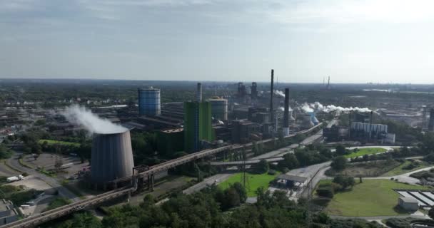 Fábrica Metalúrgica Produção Metal Duisburg Alemanha Vista Aérea Drones Vista — Vídeo de Stock