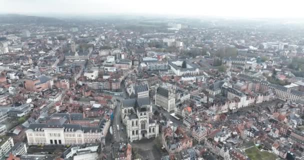 Louvain Belgie Výhled Město Centrum Města Zobrazení Leteckých Dronů — Stock video