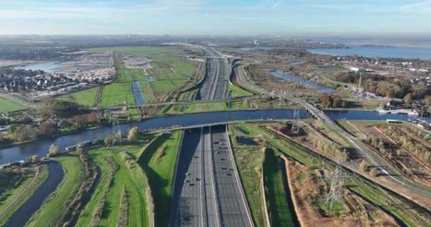Aqueduct Yolu Sualtı Tüneli Karayolu Ulaşımı Için Hava Aracı Görünümü — Stok video