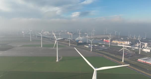 Nizozemský Námořní Přístav Eemshaven Velký Průmyslový Přístav Waddensea Zobrazení Leteckých — Stock video