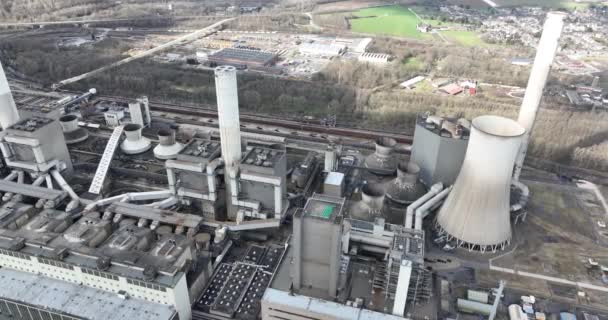 Details Power Station Fossil Fuels Lignite Conversion Energy Details Large — Stock Video