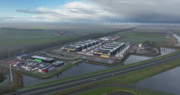 Výstavba Nového Datového Centra Middenmeer Nizozemsko Internet Infrastruktura — Stock video