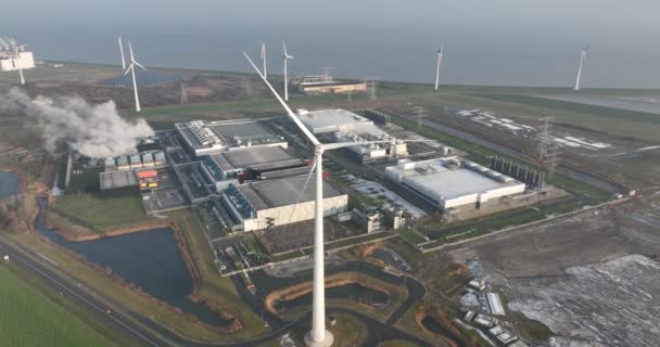 Luchtdrone View Van Datacenter Infrastructuur Nederland — Stockvideo