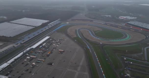荷兰Assen的摩托车赛道 空中无人驾驶飞机视图 — 图库视频影像