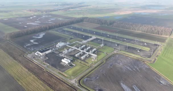 Největší Plynové Pole Evropě Nachází Groningenu Pod Slochterenem Důrazem Průmyslové — Stock video