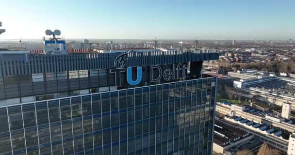 Декабря 2023 Года Делфт Нидерланды Панорама Фотография Университетского Городка Делфт — стоковое видео