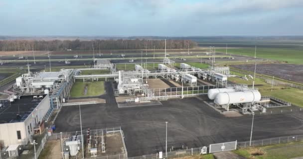 Groningen Mező Más Néven Slochteren Földgázmező Egy Földgázmező Holland Groningen — Stock videók
