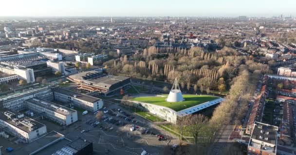 Delft Üniversitesi Kampüsün Hava Aracı Görüntüsü Hollanda Bilim Araştırma Kampüsü — Stok video