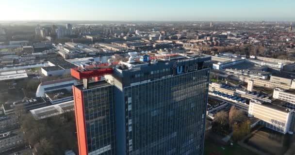 Delft Ολλανδία Δεκέμβριος 2023 Πρόσοψη Της Πανεπιστημιούπολης Delft Στην Ολλανδία — Αρχείο Βίντεο