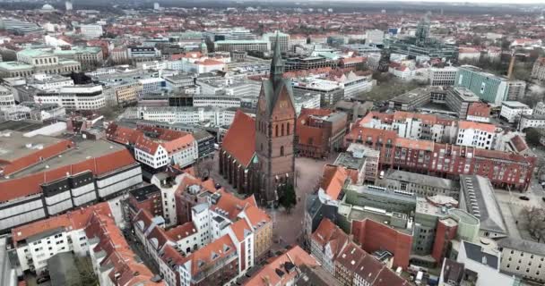 Marktkirche Hannover Belangrijkste Lutherse Kerk Hannover Duitsland 14E Eeuwse Bouw — Stockvideo