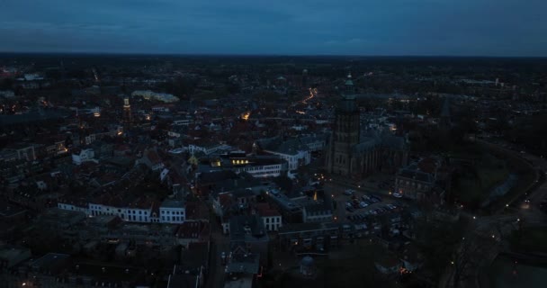 Вид Місто Зютфен Гелдерленд Нідерланди Житло Центр Міста Повітряний Вигляд — стокове відео