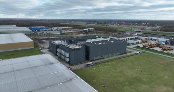 Data Center Εναέρια Πουλιά Άποψη Drone Στο Almere Ολλανδία — Αρχείο Βίντεο