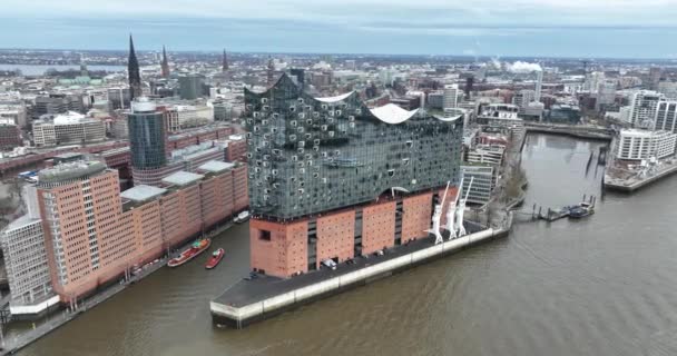 Hamburg Almanya Aralık 2023 Elbphilharmonie Kasım 2016 Hamburg Tamamlanan Bir — Stok video