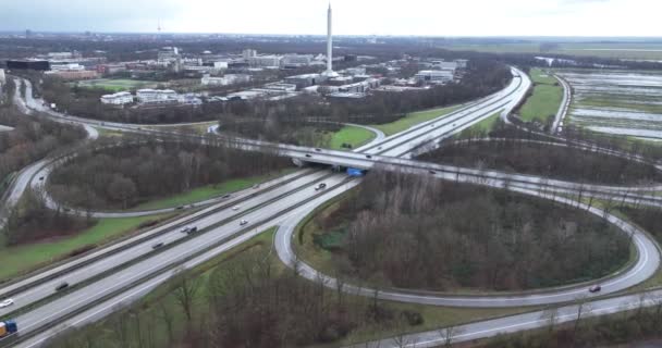 Német Autópálya Autópálya Közlekedési Mobilitás Közúti Közlekedés Felett — Stock videók