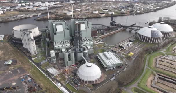 Das Kohlekraftwerk Moorburg Hamburg — Stockvideo