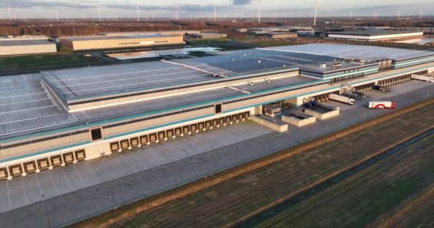 Almere Flevoland Ολλανδία Ιανουαρίου 2024 Lidl Distribution Center Sdv Φορτηγών — Αρχείο Βίντεο