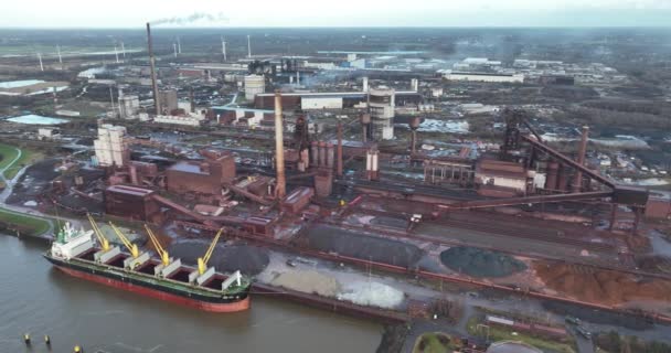 Bremen Free Hanseatic City Bremen Almanya Aralık 2023 Arcelormittal Bremen — Stok video