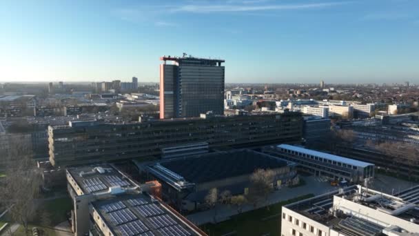Delft Zuid Holland Hollanda Aralık 2023 Delft Üniversitesi Kampüsü Binaları — Stok video