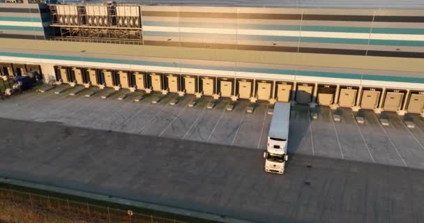 Almere Flevoland Januari 2024 Lidl Distributiecentrum Simon Loos Vrachtwagen Parkeren — Stockvideo