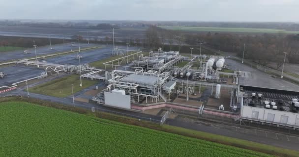 Erdgasbergbau Größtes Feld Europa Große Industrieanlagen Fossile Energieträger — Stockvideo