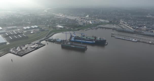 Delfzijl Groningen Netherlands December 3Th 2023 Wagenborg Transportation Company Ship — Stock Video