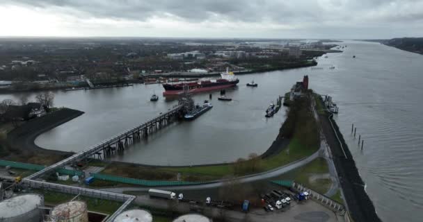 Hamburg Almanya Aralık 2023 Hamburg Limanında Kohlfleet Hafen Pilothouse Seemannshoft — Stok video