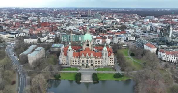 Yeni Belediye Binası Das Neue Rathaus Hanover Almanya — Stok video