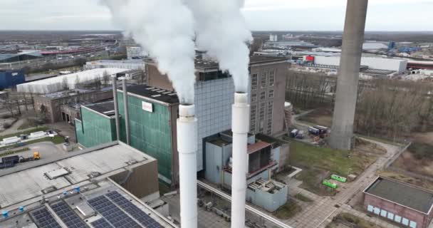 Utrecht Nederländerna Februari 2024 Centrale Lage Weide Ett Kraftverk Den — Stockvideo