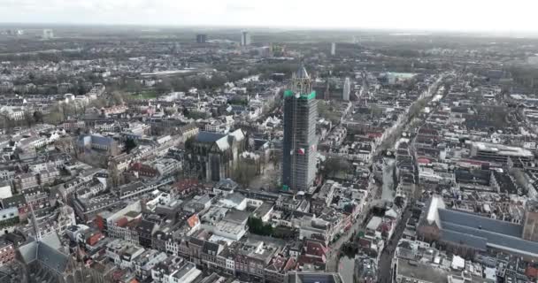Katedral Utrecht Katedral Bersejarah Santo Martins Dom Van Utrecht Pemandangan — Stok Video