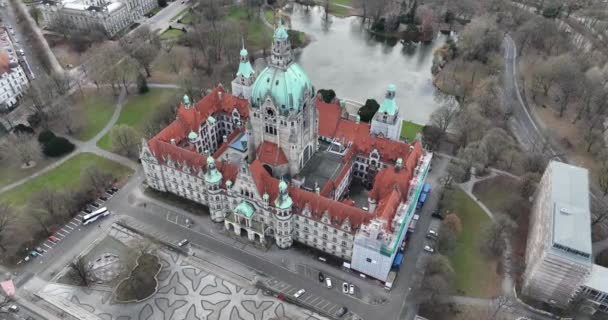 Nuevo Ayuntamiento Das Neue Rathaus Hannover Alemania — Vídeo de stock
