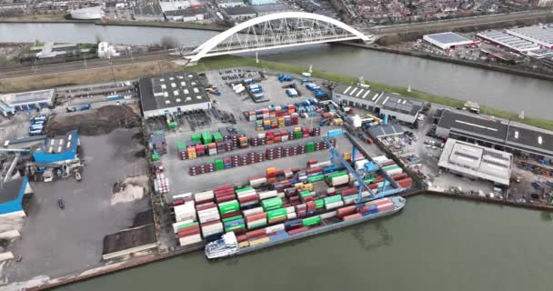 Utrecht Países Bajos Febrero 2024 Utrecht Container Terminal Ctu Acción — Vídeos de Stock