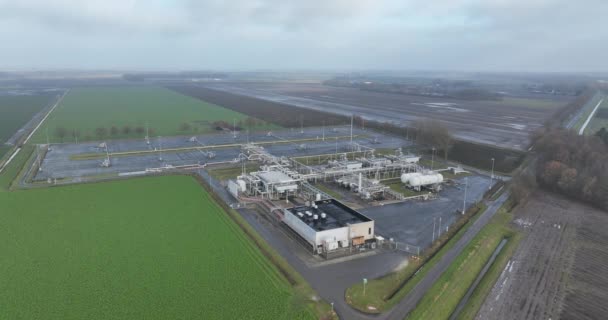 Aardgaswinning Het Grootste Veld Van Europa Grote Industriële Installatie Energie — Stockvideo