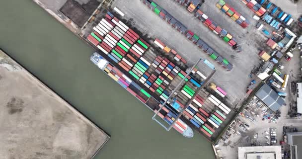 Utrecht Niederlande Februar 2024 Containerterminal Utrecht Ctu Einsatz Hafenbetrieb Und — Stockvideo