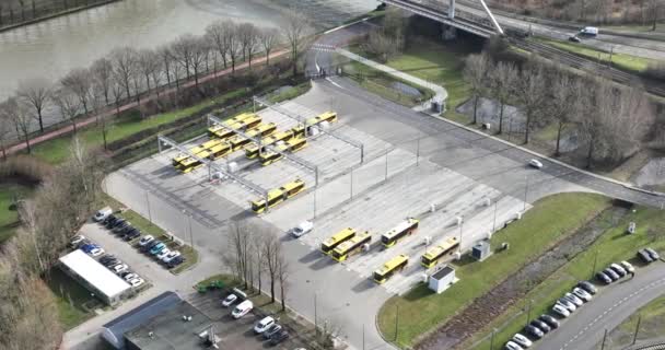 Utrecht Pays Bas Février 2024 Bus Électriques Utrecht Borne Recharge — Video