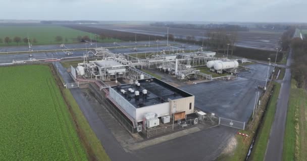 Terremotos Debido Extracción Gas Instalación Campo Gas Natural Groningen Vista — Vídeos de Stock