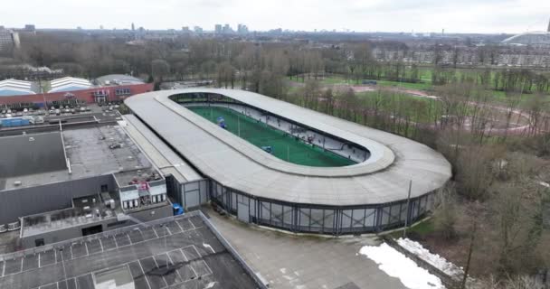 Vechtsebanen Είναι Αθλητικό Συγκρότημα Στην Ουτρέχτη Της Ολλανδίας Ορνιθοσκαλισμένη Μέρει — Αρχείο Βίντεο
