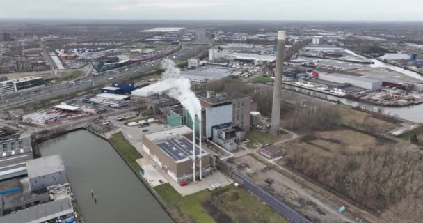 Utrecht Nizozemsko Února 2024 Lage Weide Elektrárna Výrobu Elektřiny Průmyslové — Stock video