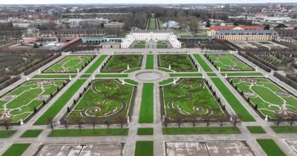 Turistická Barokní Herrenhauser Zahrady Hannoveru Německo Městský Park Flóra Fauna — Stock video